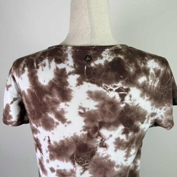 Prana Brown Tie Dye T Shirt Women's Medium Short Sleeve Western Boho Festival - Picture 8 of 12